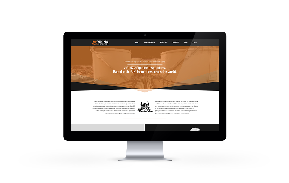 Website design example for holten-le-clay company Viking Inspection