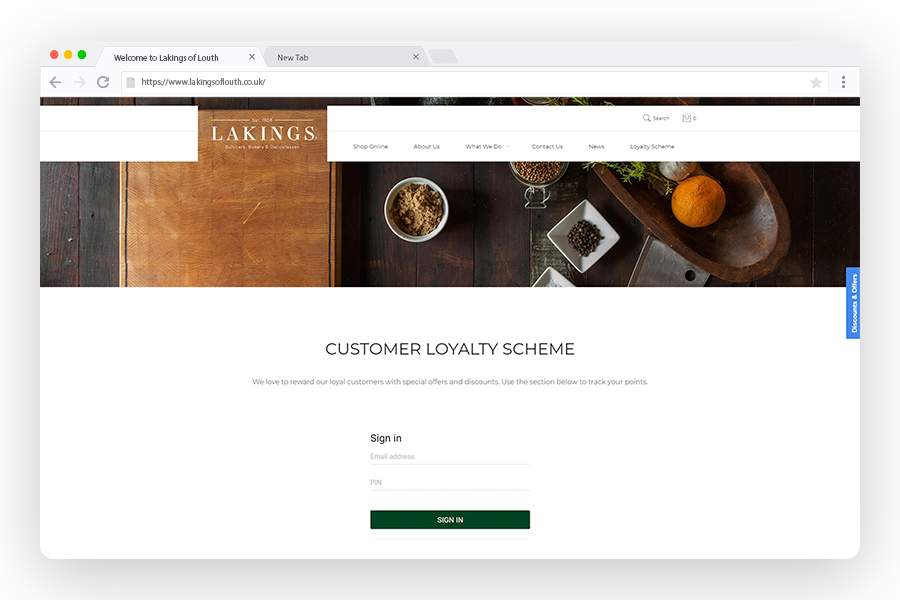 Lakings-Customer-Loyalty-Page-Screenshot