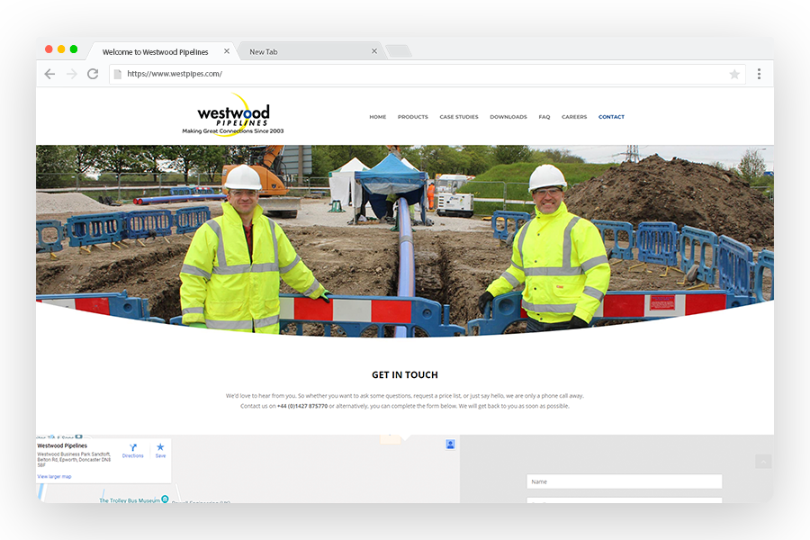 West-Pipes-Contact-Page-Screenshot